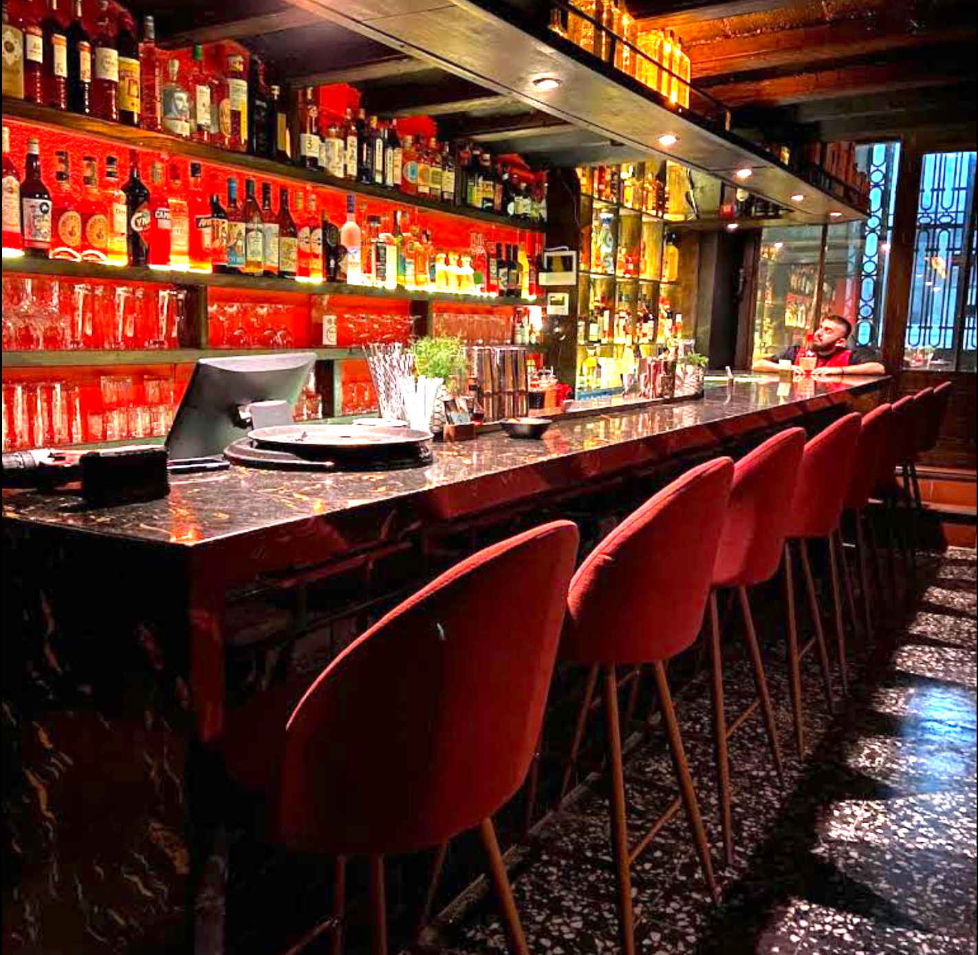 Vanta Bar back bar and bottle display